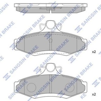 Колодка гальм. диск. DAEWOO LEGANZA, NUBIRA -03 задн. (SANGSIN) Hi-Q (SANGSIN) SP1114 (фото 1)