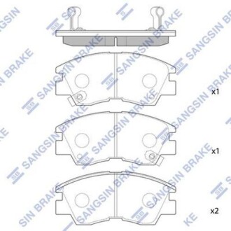 Колодка гальм. диск. MITSUBISHI PAJERO 2.5, 2.6GL, GLS, 3.0 V6 -89 передн. (SANGSIN) Hi-Q (SANGSIN) SP1135