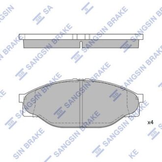 Комплект гальмівних колодок з 4 шт. дисків Hi-Q (SANGSIN) SP1139 (фото 1)