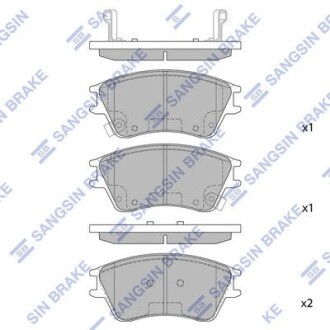 Колодка тормозная перед. HYUNDAI ELANTRA* Hi-Q (SANGSIN) SP1147