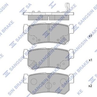 Колодка гальм. диск. SSANGYONG REXTON 04 - задн. (SANGSIN) Hi-Q (SANGSIN) SP1151