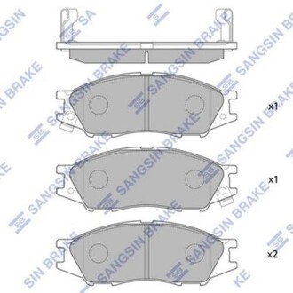 Колодка тормозов. диск. SAMSUNG SM3, NISSAN ALMERA CLASSIC 06 – передн. (выр-во SANGSIN) Hi-Q (SANGSIN) SP1156