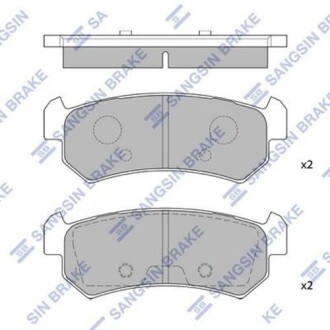 Колодка тормозная задняя Chevrolet Lacetti с 2004 до 2007 г,; Daewoo Nubira II, 1.4; 1.6; 1.8 диск. Hi-Q (SANGSIN) SP1160