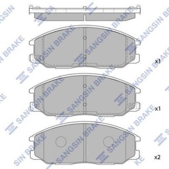 Колодка гальм. диск. HYUNDAI REXTON 2.7, 3.2 04 - передн. (SANGSIN) Hi-Q (SANGSIN) SP1171