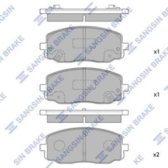 Колодка гальм. диск. HYUNDAI I10 1.1CRDI 12V 08.03 - передн. (SANGSIN) Hi-Q (SANGSIN) SP1172 (фото 1)