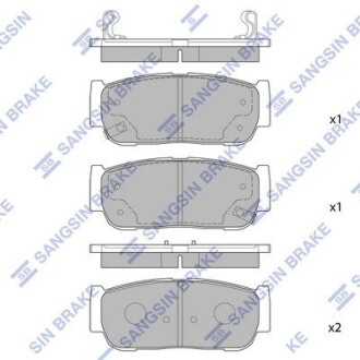 Колодка тормозов. диск. SSANGYONG ACTYON 05 – задн. (выр-во SANGSIN) Hi-Q (SANGSIN) SP1173