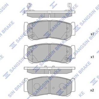 Колодка тормозов. диск. HYUNDAI H-1, SANTA FE задн. (выр-во SANGSIN) Hi-Q (SANGSIN) SP1178