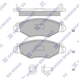 Колодка гальм. диск. PEUGEOT 206 02 - передн. (SANGSIN) Hi-Q (SANGSIN) SP1179