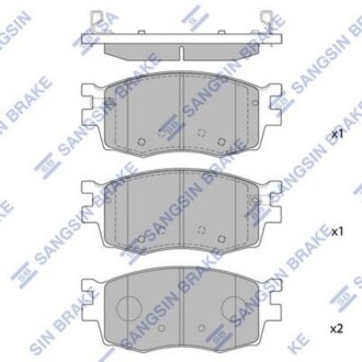 Колодка гальм. диск. HYUNDAI ACCENT передн. (SANGSIN) Hi-Q (SANGSIN) SP1186 (фото 1)