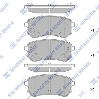 Колодка гальм. диск. HYUNDAI I10 задн. (SANGSIN) Hi-Q (SANGSIN) SP1189 (фото 1)