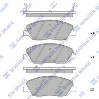 Колодка гальм. диск. HYUNDAI SANTA FE 2.7 V6 CRDI 05 - передн. (SANGSIN) Hi-Q (SANGSIN) SP1194