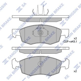 Комплект гальмівних колодок з 4 шт. дисків Hi-Q (SANGSIN) SP1198 (фото 1)