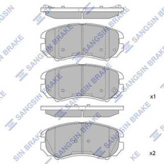 Колодка гальм. диск. HYUNDAI ELANTRA передн. (SANGSIN) Hi-Q (SANGSIN) SP1202 (фото 1)