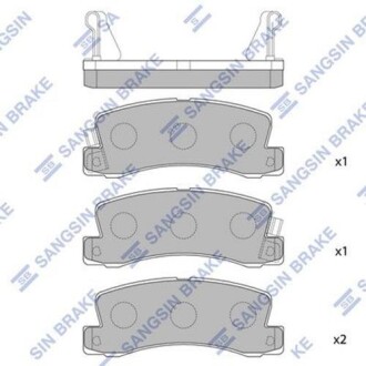 Колодка гальм. диск. TOYOTA CELICA,COROLLA 1.3I,2.0I 16V 91.03- задн. (SANGSIN) Hi-Q (SANGSIN) SP1208 (фото 1)