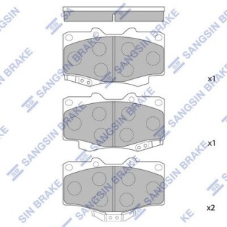 Колодка тормозов. диск. TOYOTA LANDCRUISER 90 3.0D-4D 16V 00.10 - передн. (выр-во SANGSIN) Hi-Q (SANGSIN) SP1222