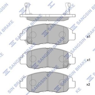 Колодки тормозные дисковые передние HONDA Civic 5D 05-12, Civic 4D 05-12, Civic FB/FG 11-17, Civic 91-01 Hi-Q (SANGSIN) SP1231