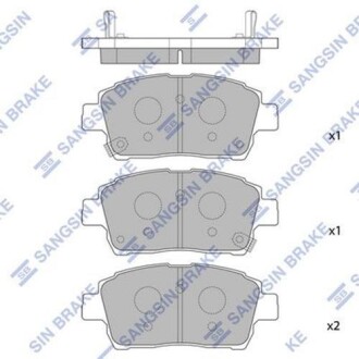 Колодка тормозов. диск. TOYOTA YARIS передн. (выр-во SANGSIN) Hi-Q (SANGSIN) SP1232