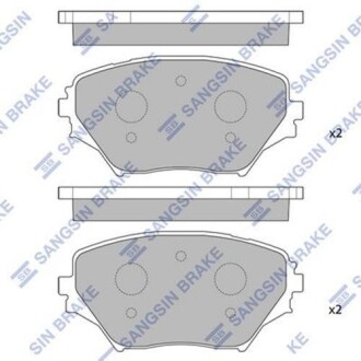 Колодка гальм. диск. TOYOTA RAV4 1.8I 16V 01.02 - передн. (SANGSIN) Hi-Q (SANGSIN) SP1233 (фото 1)