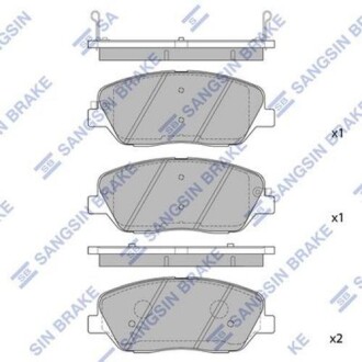 Колодка гальм. диск. KIA MOHAVE 3.8 V6/3.0CRDI 07-- передн. (SANGSIN) Hi-Q (SANGSIN) SP1248