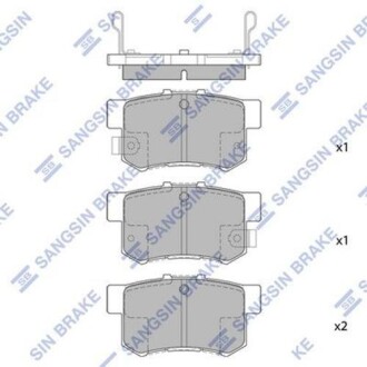 Колодка тормозов. диск. HONDA ACCORD задн. (выр-во SANGSIN) Hi-Q (SANGSIN) SP1368 (фото 1)