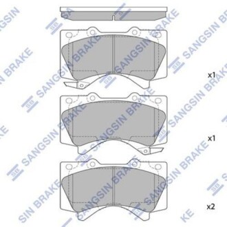 Колодка гальм. диск. TOYOTA LAND CRUISER 100 4.2D J100 1998 - передн. (SANGSIN) Hi-Q (SANGSIN) SP1381