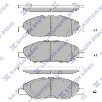 Колодка гальм. диск. NISSAN TIIDA 05 - передн. (SANGSIN) Hi-Q (SANGSIN) SP1383 (фото 1)