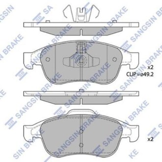 Колодка гальм. диск. RENAULT DUSTER передн. (SANGSIN) Hi-Q (SANGSIN) SP1390