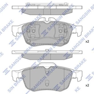 Комплект тормозных колодок из 4 шт. дисков Hi-Q (SANGSIN) SP1396