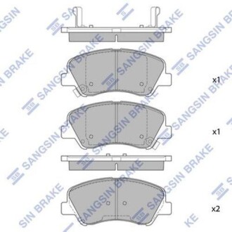 Колодка гальм. диск. KIA RIO 11 - передн. (SANGSIN) Hi-Q (SANGSIN) SP1399