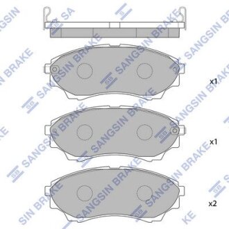 Комплект гальмівних колодок з 4 шт. дисків Hi-Q (SANGSIN) SP1479 (фото 1)