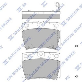 Колодка гальм. диск. MITSUBISHI PAJERO SPORT 2.5TD, 3.0 98- задн. (SANGSIN) Hi-Q (SANGSIN) SP1522