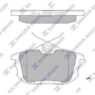 Комплект гальмівних колодок Hi-Q (SANGSIN) SP1531