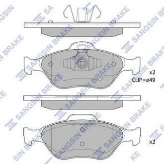 Комплект гальмівних колодок Hi-Q (SANGSIN) SP1565