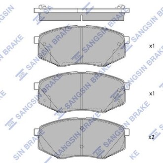 Колодка тормозов. диск. HYUNDAI SONATA (LF) 15" 14 передн. (выр-во SANGSIN) Hi-Q (SANGSIN) SP1681