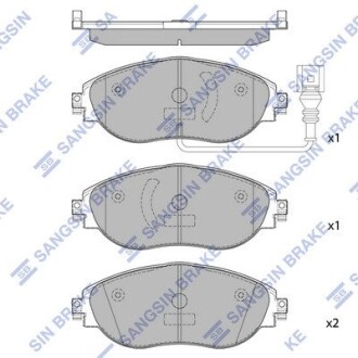 Колодка тормозов. диск. SKODA OCTAVIA (5E3) 12-(D1633) передн. (выр-во SANGSIN) Hi-Q (SANGSIN) SP1698