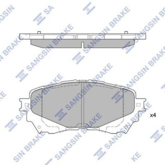 Колодка гальм. диск. MAZDA 6 2.0 2.2D 2.5 2013 - передн. (SANGSIN) Hi-Q (SANGSIN) SP1728