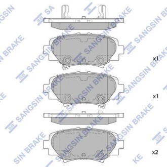 Колодка гальм. диск. MAZDA 3 (BM) SKYACTIV 13- задн. (SANGSIN) Hi-Q (SANGSIN) SP1730