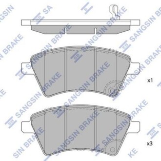 Колодка гальм. диск. FIAT SEDICI 06 - передн. (SANGSIN) Hi-Q (SANGSIN) SP1751