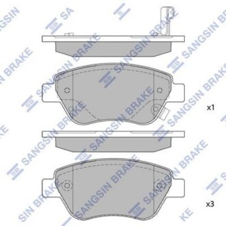 Колодка гальм. диск. OPEL CORSA D 06 - передн. (SANGSIN) Hi-Q (SANGSIN) SP1810