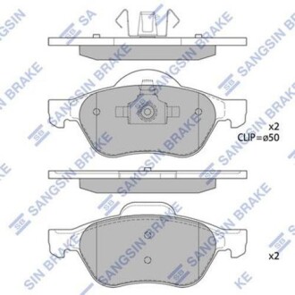 Колодка тормозов. диск. RENAULT LAGUNA II (BG0/1) 01-07 передн. (выр-во SANGSIN) Hi-Q (SANGSIN) SP1840