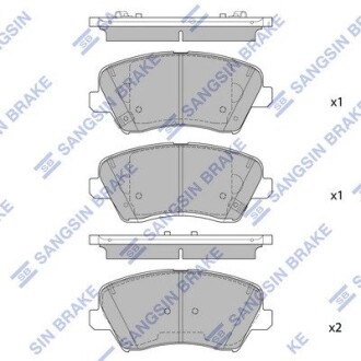 Колодка тормозов. диск. HYUNDAI i30 CW (GD) 12-; KIA K3 16 – передн. (выр-во SANGSIN) Hi-Q (SANGSIN) SP1842