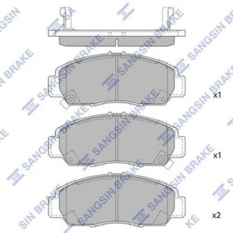 Колодка тормозов. диск. HONDA FR-V 1.7SOHC VTEC, 2.0DOHCI VTEC, 2.2CRDI 05 - передн. (выр-во SANGSIN) Hi-Q (SANGSIN) SP2012