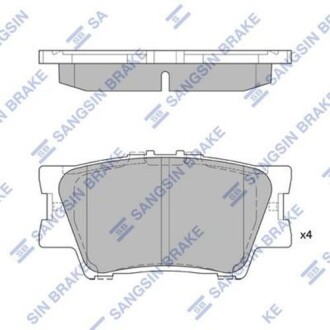 Колодка гальм. диск. TOYOTA CAMRY, RAV4 2.0I, 2.4I 16V 06 - задн. (SANGSIN) Hi-Q (SANGSIN) SP2081