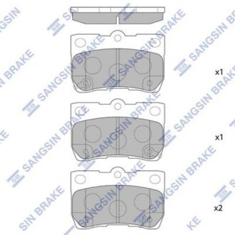 Колодка тормозов. диск. LEXUS GS300, GS430, GS450H, GS460, LS460 3.0I-4.6I 24V 05 - задн. (выр-во SANGS Hi-Q (SANGSIN) SP2083