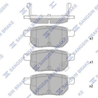 Колодка тормозов. диск. TOYOTA AURIS, CRUISER, YARIS 1.0I-1.8I 16V 07.01 - задн. (выр-во SANGSIN) Hi-Q (SANGSIN) SP2094