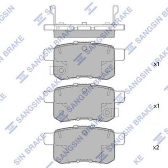 Колодка гальм. диск. HONDA ACCORD 08- задн. (SANGSIN) Hi-Q (SANGSIN) SP2103