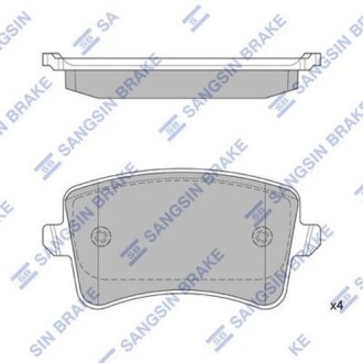 Колодка тормозов. диск. AUDI A4 задняя (выр-во SANGSIN) Hi-Q (SANGSIN) SP2146