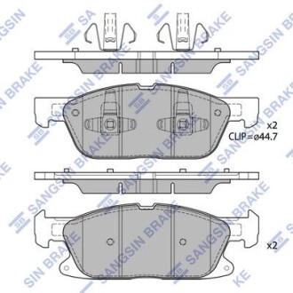 Колодка тормозов. диск. FORD EDGE 15 передняя. (выр-во SANGSIN) Hi-Q (SANGSIN) SP4251