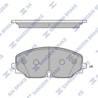 Колодка гальм. диск. VW Teramont, Atlas передн. (SANGSIN) Hi-Q (SANGSIN) SP4265