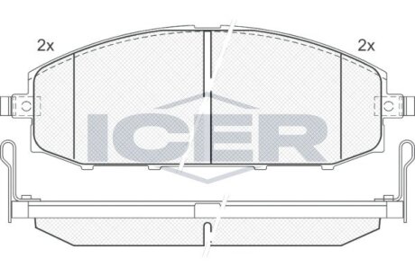 Комплект гальмівних колодок (дискових) ICER 181448
